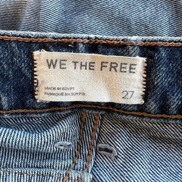 Free people We The Free Good Luck Mid Rise Barrel Leg Jeans in Deep End Size 27 - Picture 11 of 13